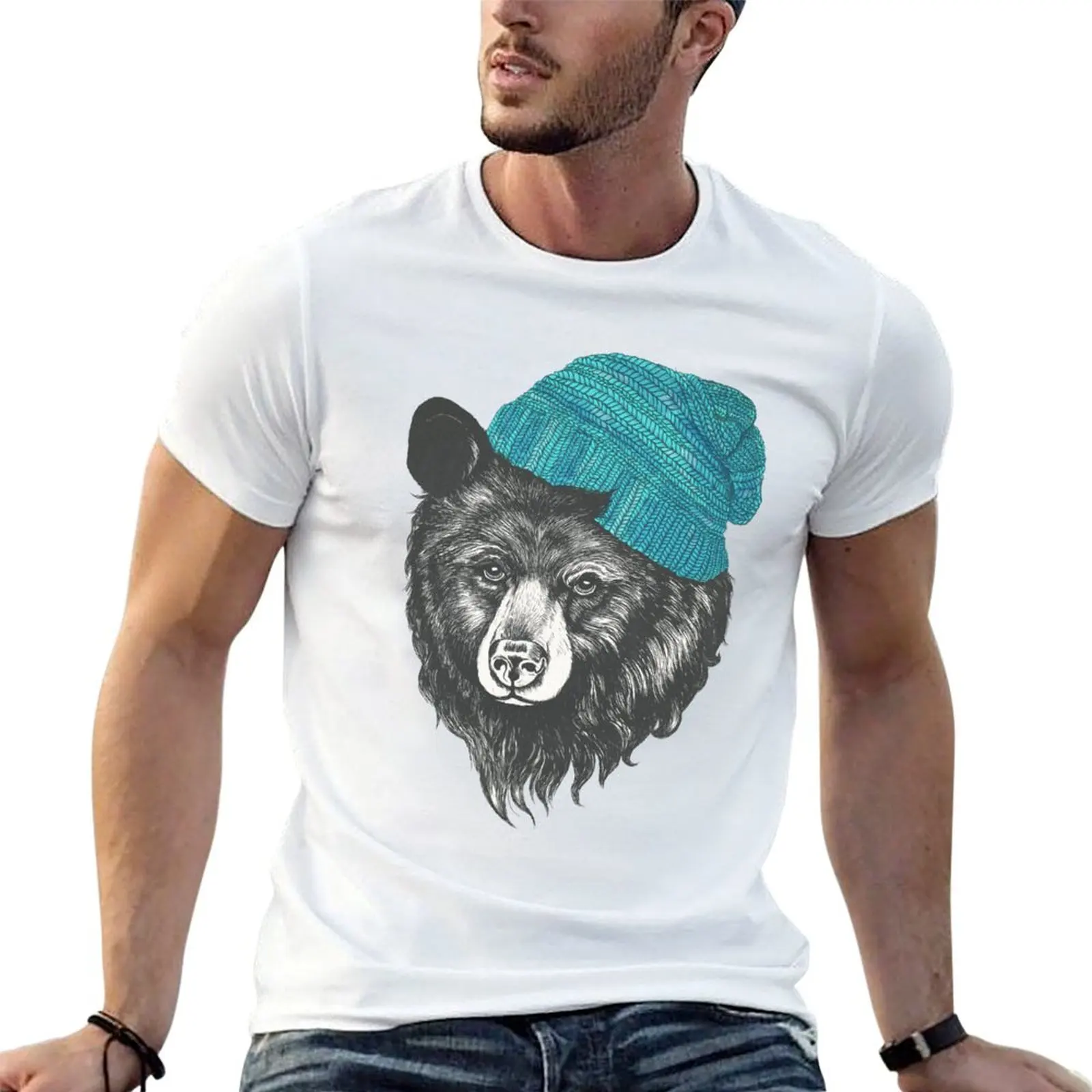 

zissou the bear in blue T-Shirt man t shirt luxury funny t shirts dark humor T-Shirt