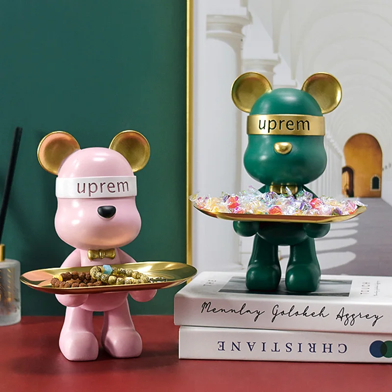 صينية الدب العنيف الإبداعية باللون الأحمر الصافي لتخزين غرفة المعيشة وخزانة التلفزيون وديكورات المنزل المكتبية #2