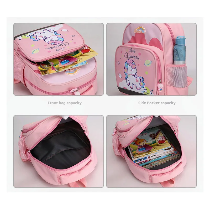 New Unicorn Backpack For Girls Cartoon Pink Princess School Bags Kids Satchels Kindergarten Bookbag Mochila Infantil Escolar