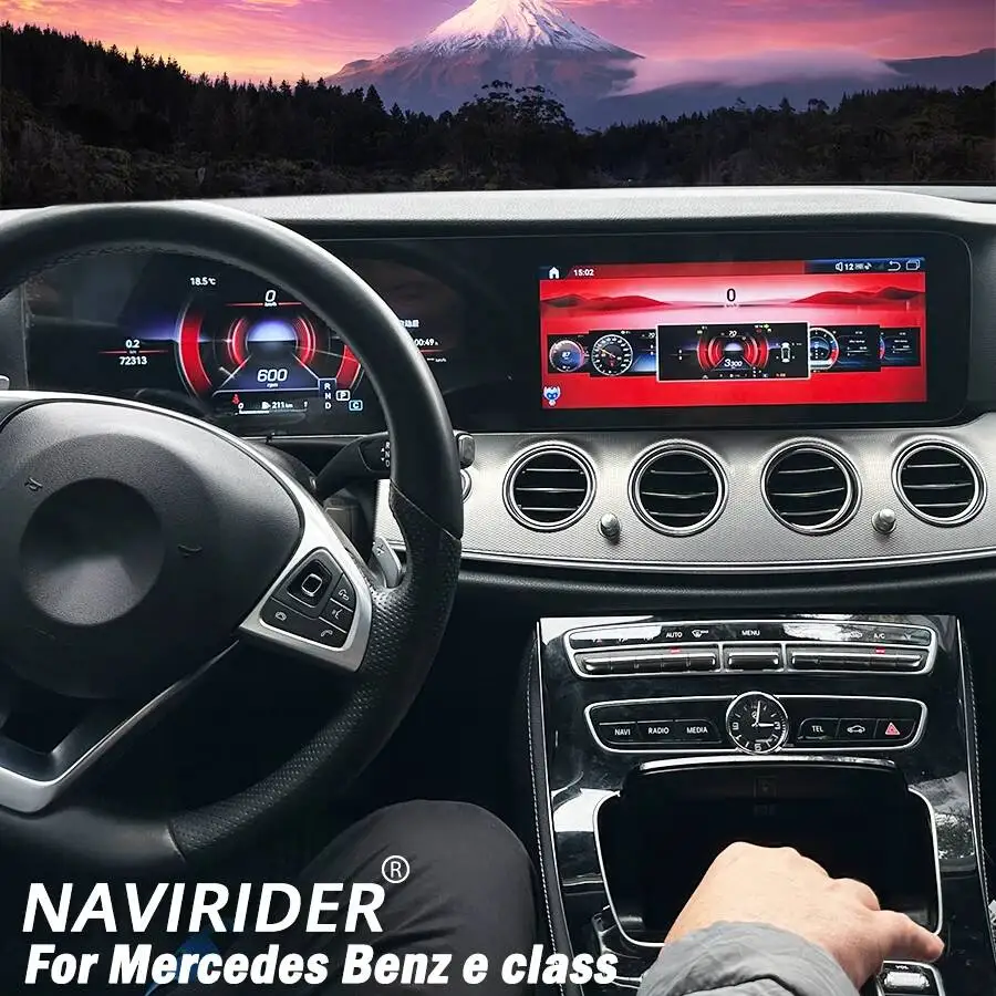12.3 Inch Dual Screen Android Car Radio for Mercedes E-Class W213 2016-2018 NTG 5.0 5.5 GPS Navi CarPlay Multimedia Video Player