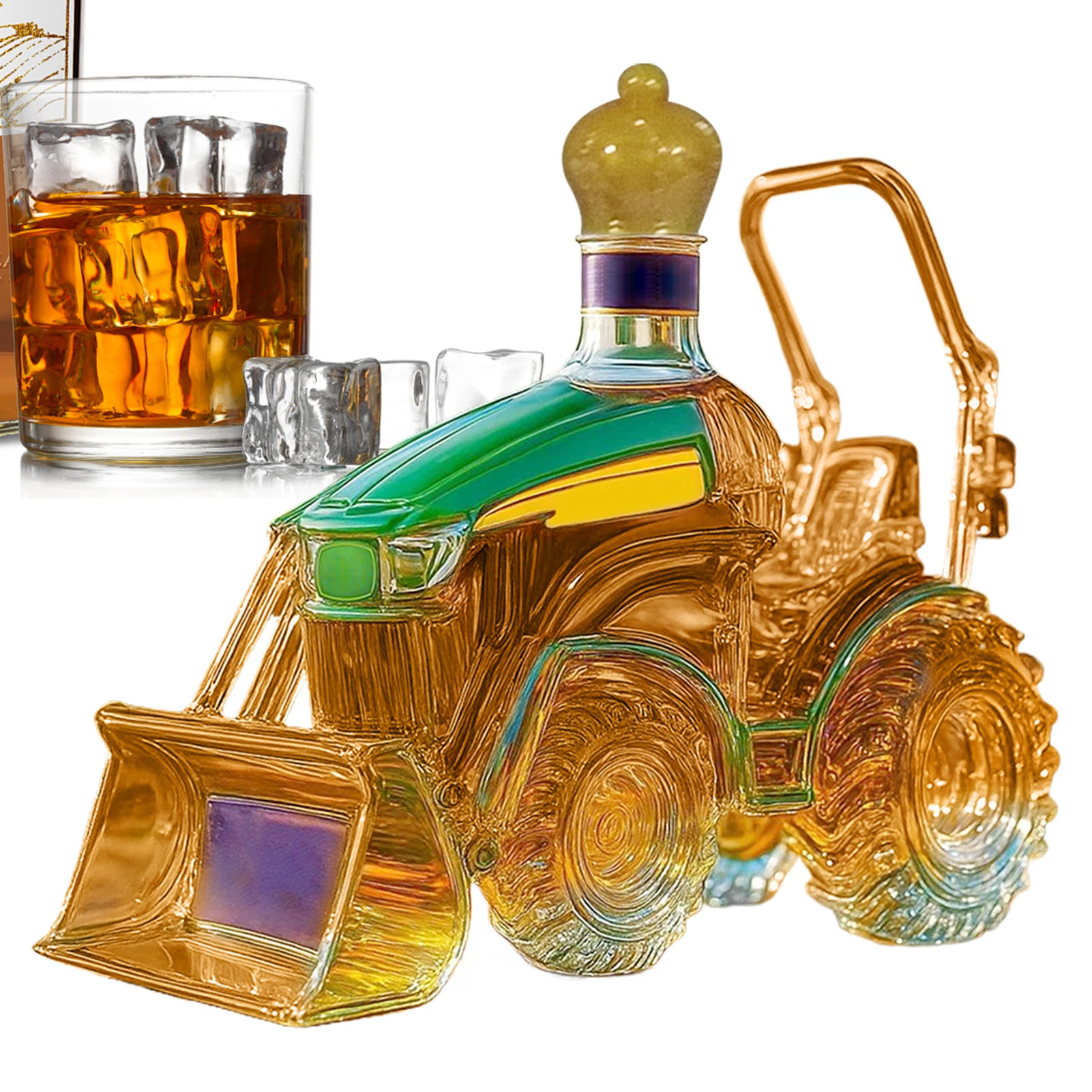 

Tequila Decanter Funny 3D Tractor Wine Bottle Glass Storage Ornament Decanter Decoration For Men Women Bar Family Cabinet
