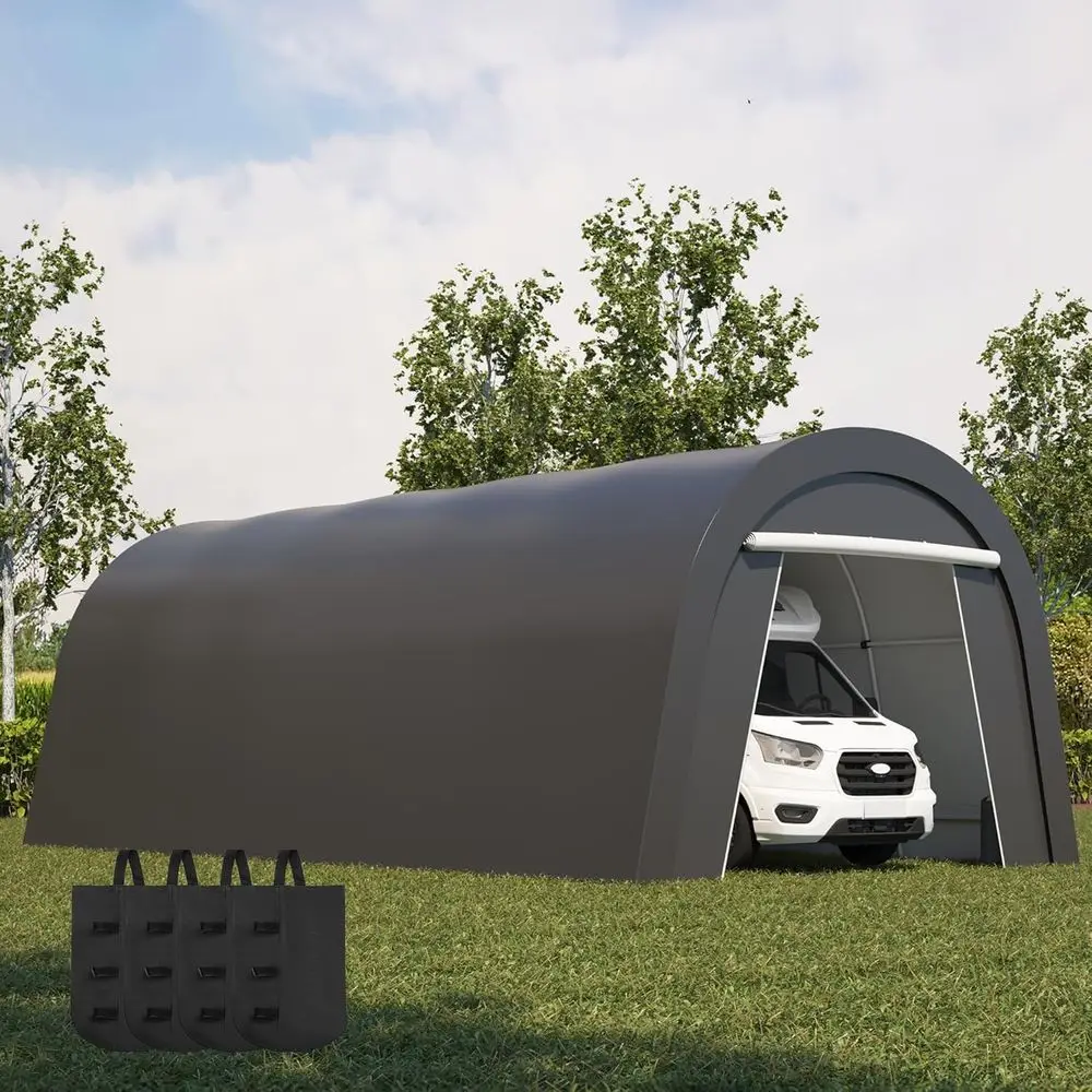 

All-Season 12' x 25' Carport with 4 Cloth Bags, Portable Garage, Heavy-Duty Party Tent, Storage Shelter for Vehicles and Tools