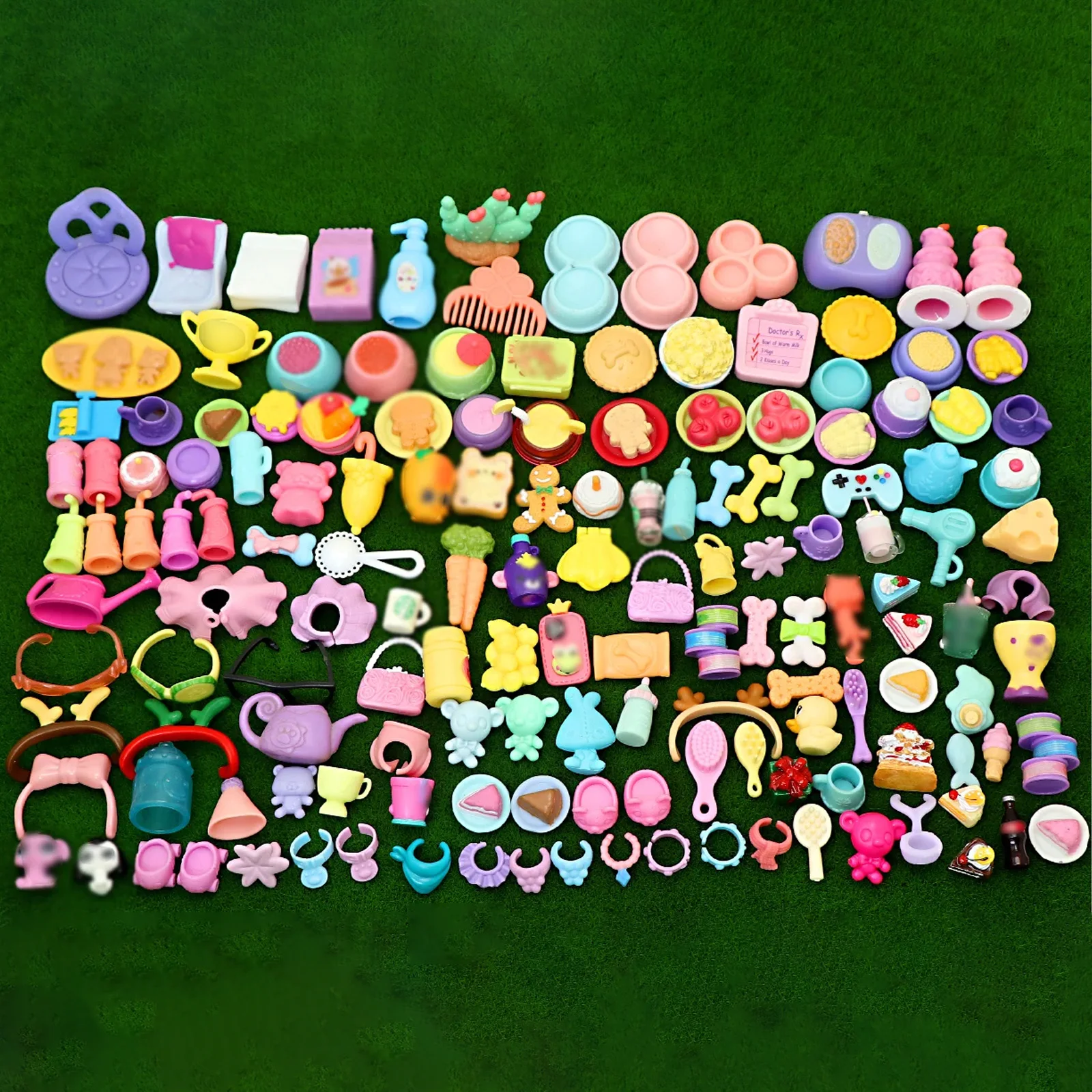 35 Pcs Minilpsshop Random Accessories for Pets Toys Collar Skirt Hat Bow Drink Outfit for Cat Collie Great Dane Dog for LPS