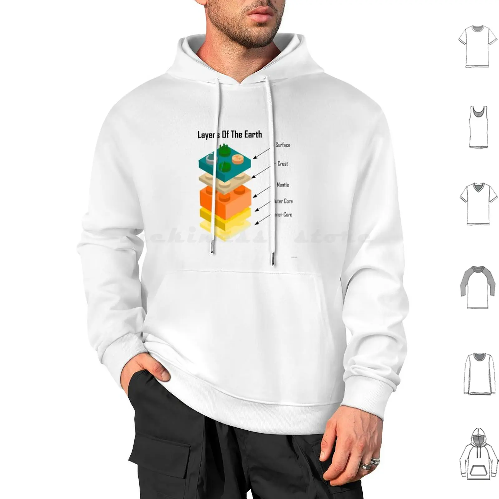 Layers Of The Earth-Layers Of The Earth Hoodies Long Sleeve Earth Ecology Geology Strata Ideas Building Blocks Blocks