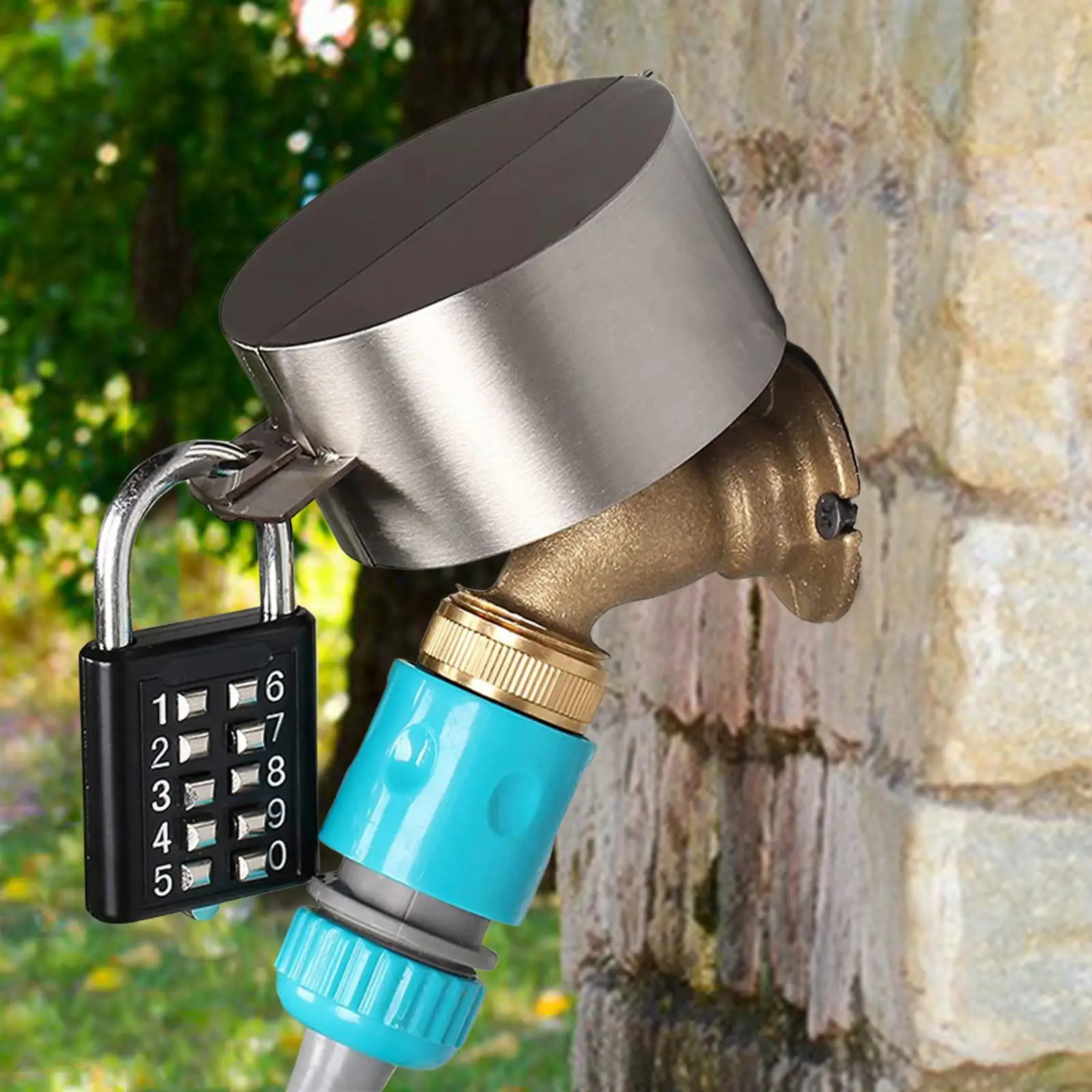 

Protective Metal Faucet Cover Combination Lock Outdoor Spigot Insulation Device for Garden Faucet Water Saving Security