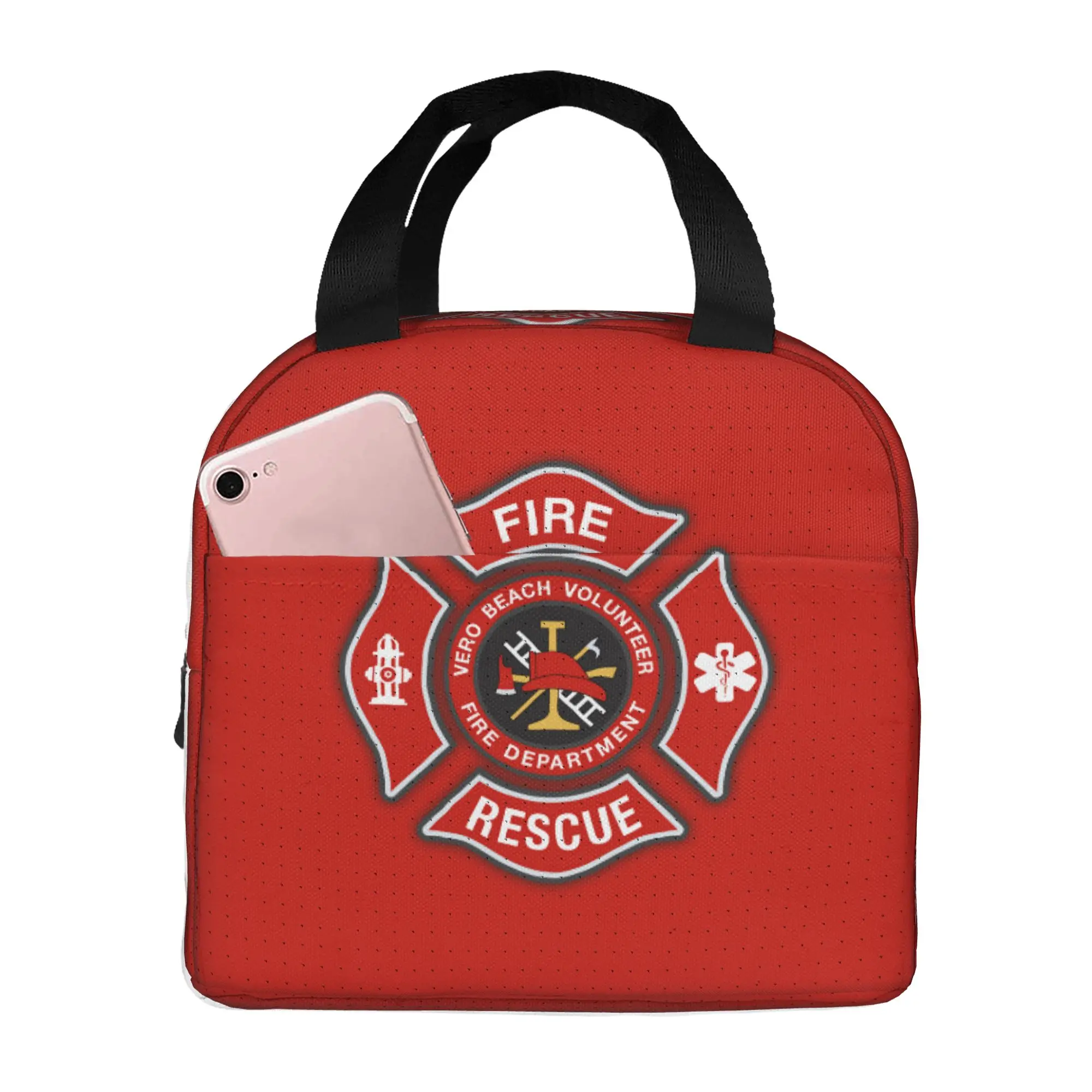 Fire Rescue Firefighter Resuable Lunch Box for Women Leakproof  Thermal Cooler Food Insulated Lunch Bag School