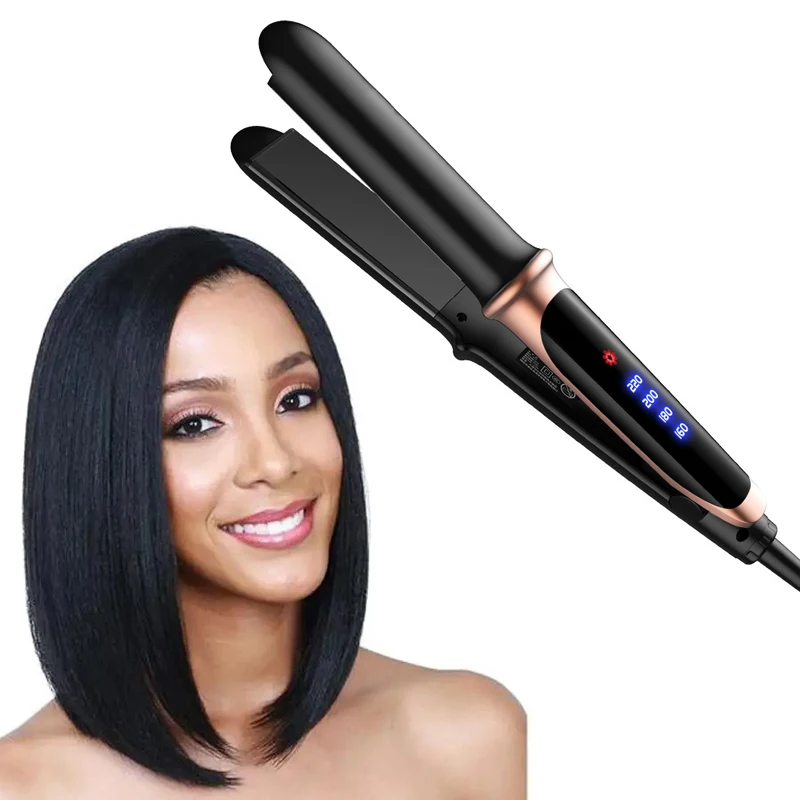 2‑in‑1 Professional Negative Ion Titanium Plate Hair Straightener Adjustable Temp Hair Styling Tool