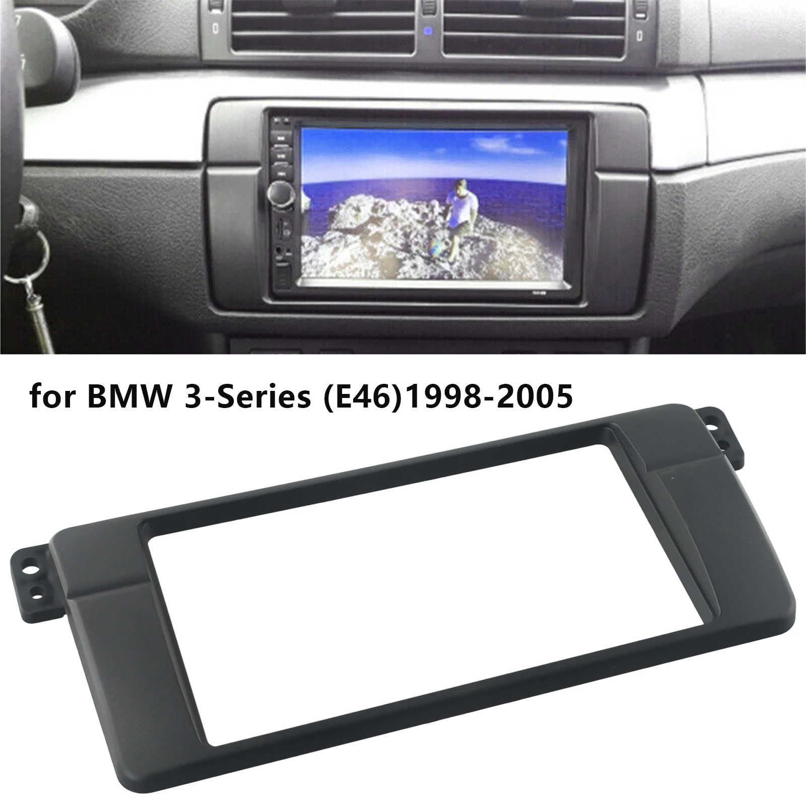 Fascia de Radio doble 2 Din apto para BMW Serie 3 E46 1998-2006 marco de Panel estéreo fácil de instalar y des instalar