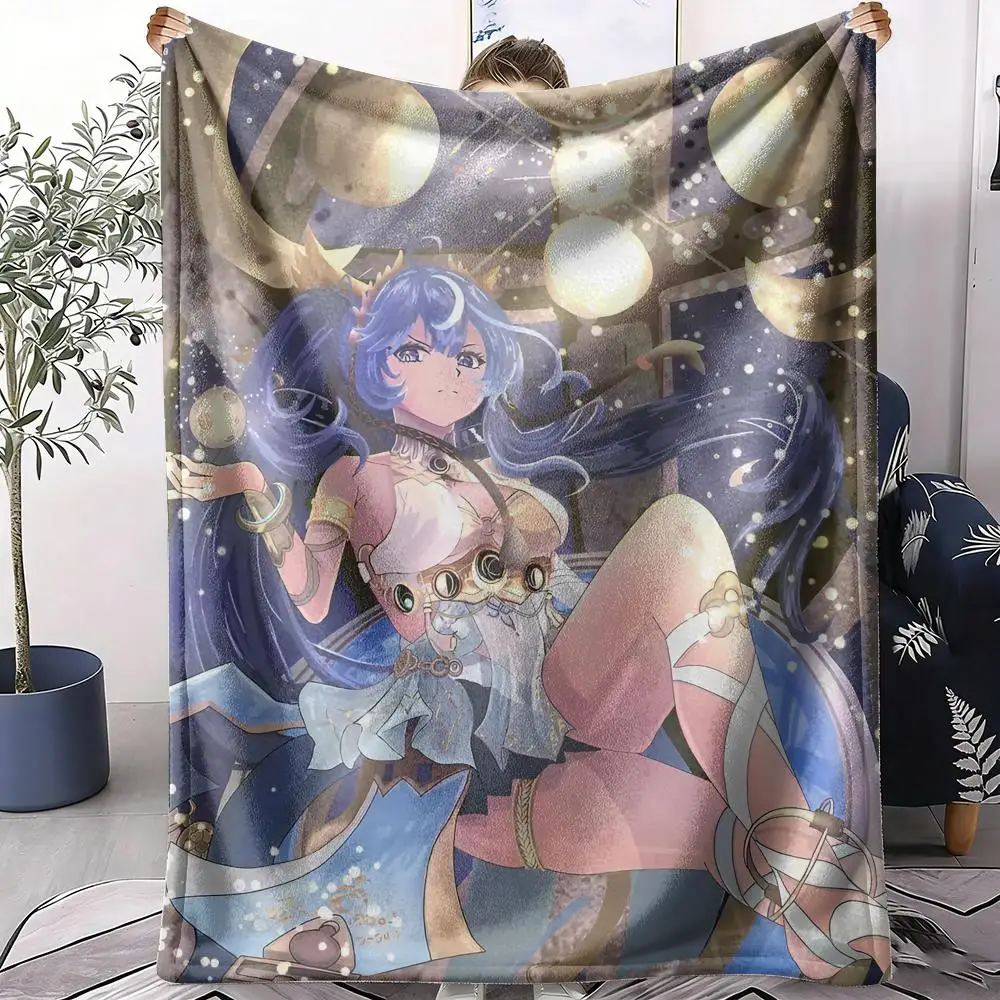 Wuthering Waves Iuno Throw Soft Flannel Throw Blanket for Sofa Bed Couch Air Conditioning Blanket for Office Naps Home Travel