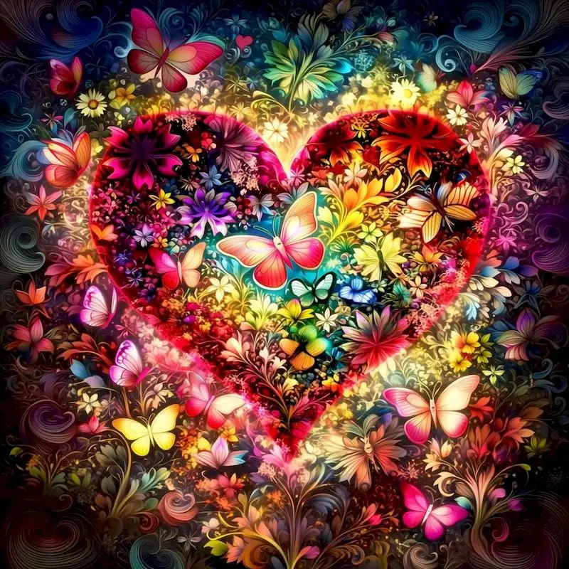 

5D Diamond Art Painting Kits Colorful Flower Heart Diamond Embroidery DIY Mosaic Landscape Personalized Gift Bedroom Decoration