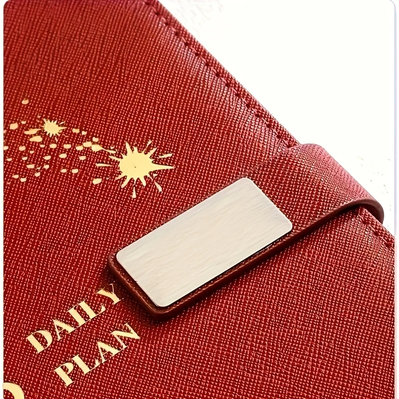 1 قطعة دفتر جلدي مغناطيسي خيار صفحة مزدوجة سميكة تقليد الجلود مكتب القرطاسية المدرسية الجدول الزمني #4