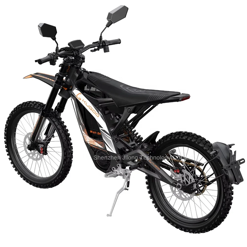 Whosale  04 Off Road Electric Motorcycle 80km/h 3700W 60V Electric Moped Electric Dirt Bike 24inch Tire