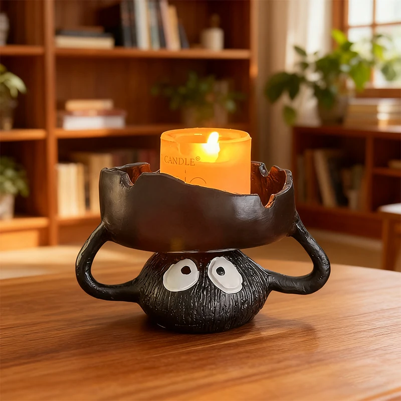 Creative Small Coal Ball Candle Holder Funny Overhead Candle Holder Home Decoration Ornament Gift