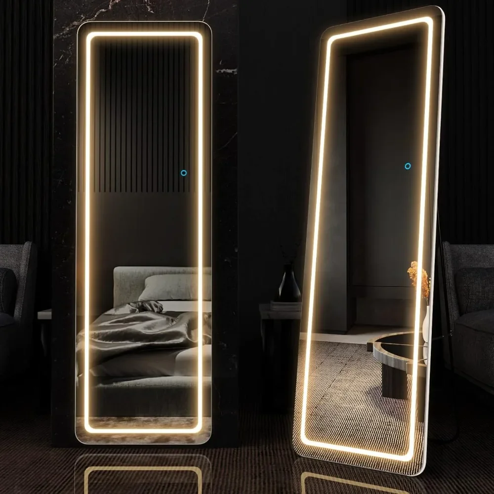 Full Body Mirror With Led Light Wall Mounted Hanging Mirror Floor Mirrors Full Body Length Large Standing Living Room Furniture