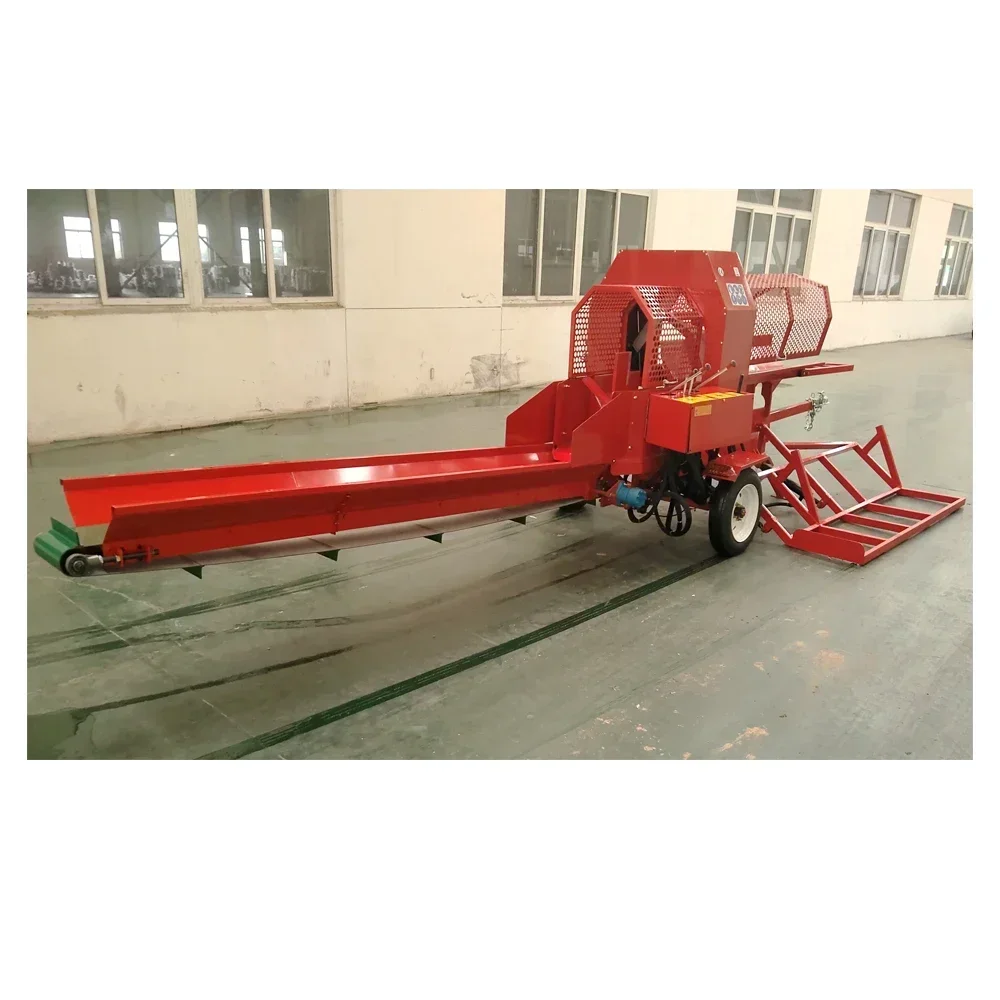 2025Hydraulic 30 ton infeed wood processor fast cutting firewood processor