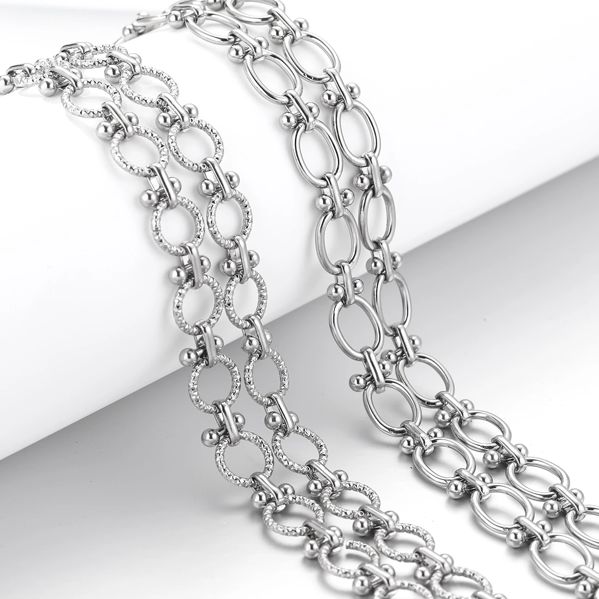 

1M Stainless Steel Oval Chunky Knot Hip Hop Punk Large Heavy Chain DIY Jewelry Handmade Necklace Bracelet Chains Supplies