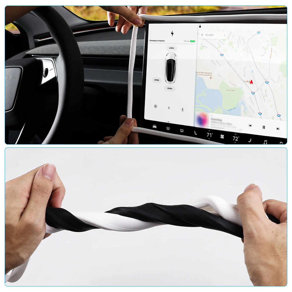 For Tesla Screen Protector Silicone Frame Display Edge Body Cover Central Control Accessories For Tesla Model 3 Y 2024 2023 2022