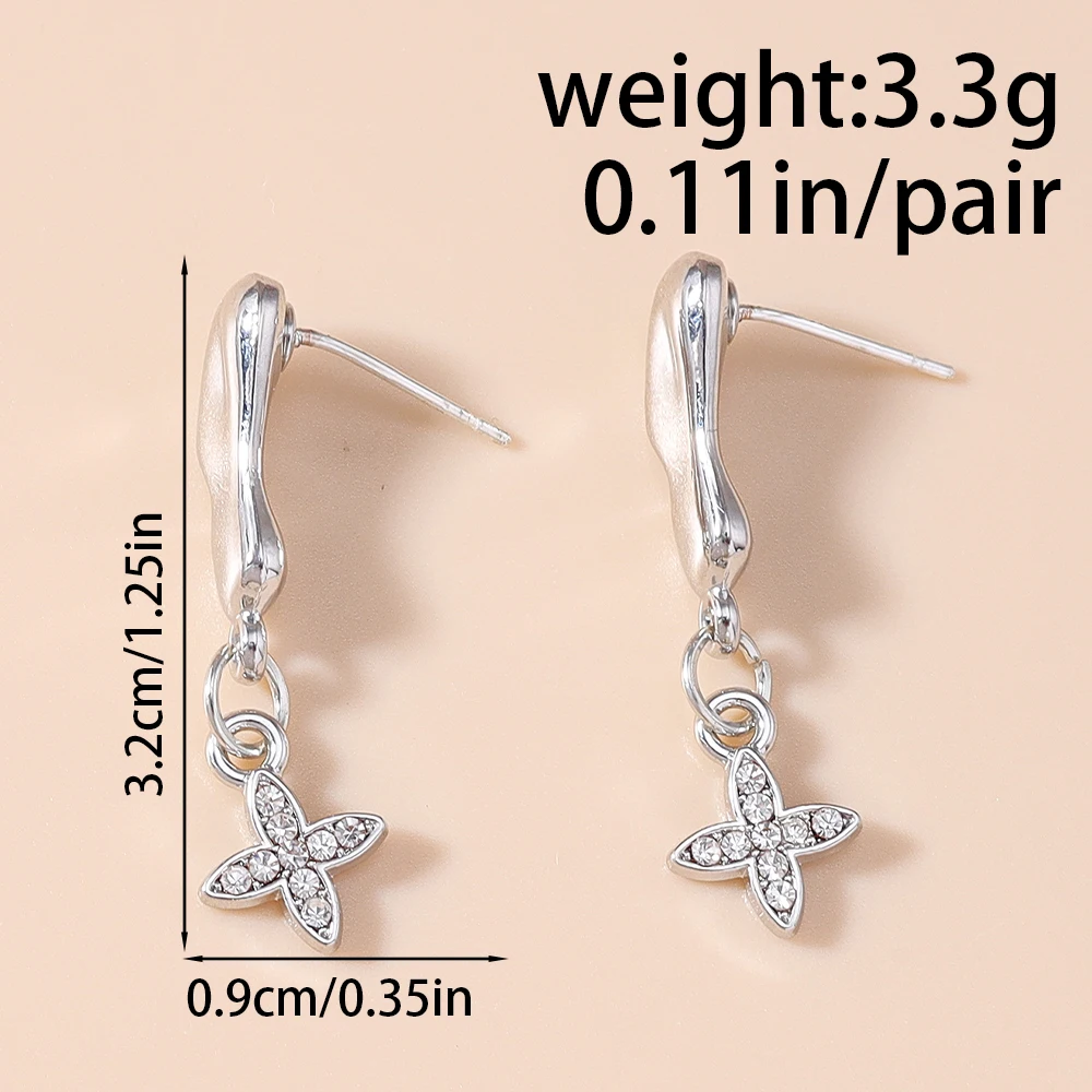 Aihua Fashion Cubic Zirconia Polaris Sterne Ohrringe Weißgoldfarben Hochzeit Party Schmuck für Frauen Kristall Stern Ohrringe – Detail 14