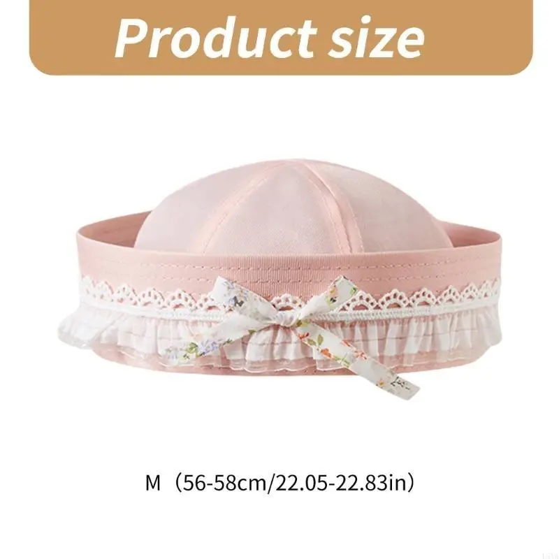 L5YA للجنسين قبعة البحارة قبعة مزخرفة بعقدة على شكل فيونكة قبعة بأربطة جميلة للارتداء اليومي #6