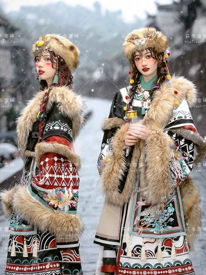 china winter dress Chinese Traditional Clothing Red Hanfu Winter Dress