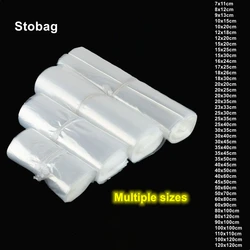 StoBag PE Plastic Transparent Top Open Flat Bags Large Clear Waterproof Moisture-proof Sealed Gift Clothing Food Package Pouches