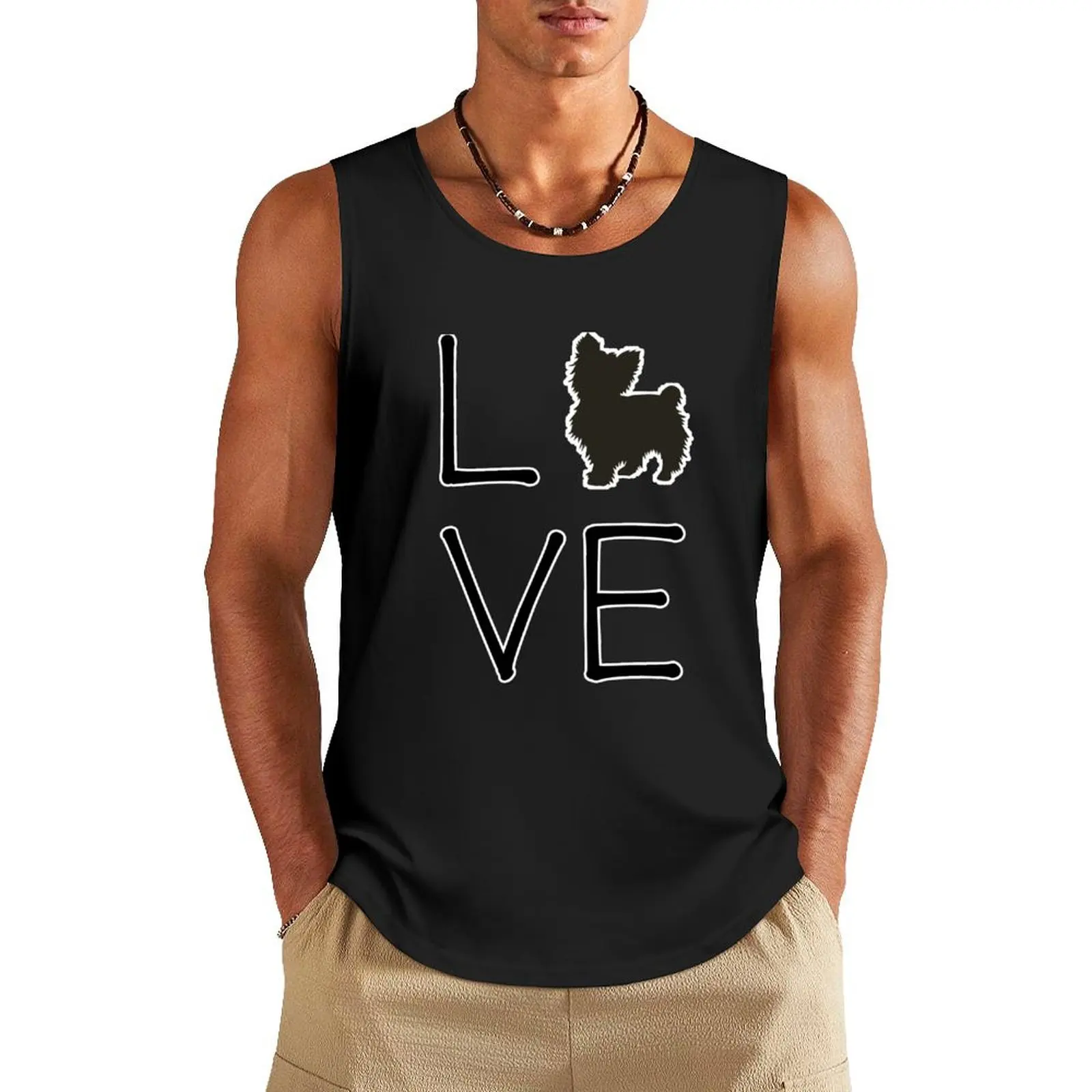 

Yorkie Love Tank Top sports vest men clothings cool things