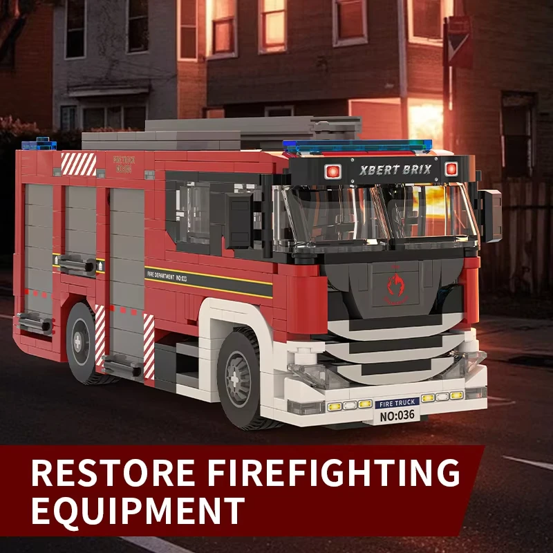シミュレーション市消防士救助エンジニアリング車両可動ビルディングブロック消防車モデルキット子供組み立ておもちゃギフト