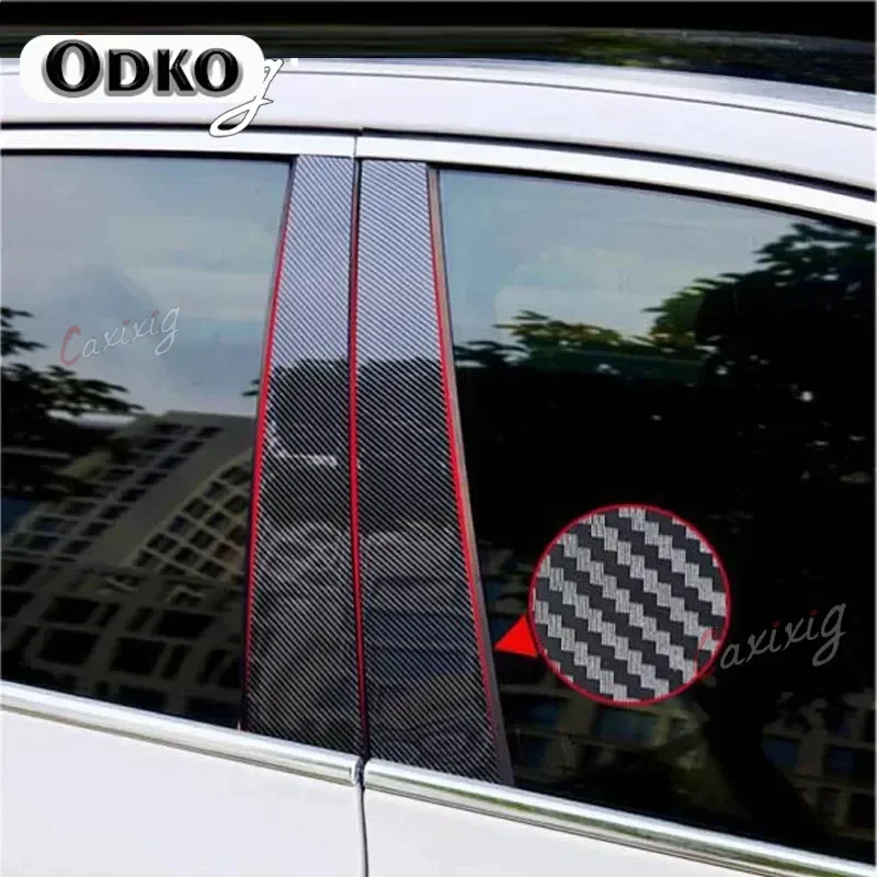 

4Pcs/Set Carbon Fiber Black Pillar Post Cover For Peugeot 307 Hatchback/Sedan 2004-2013 Door Trim Window Molding Car Stickers