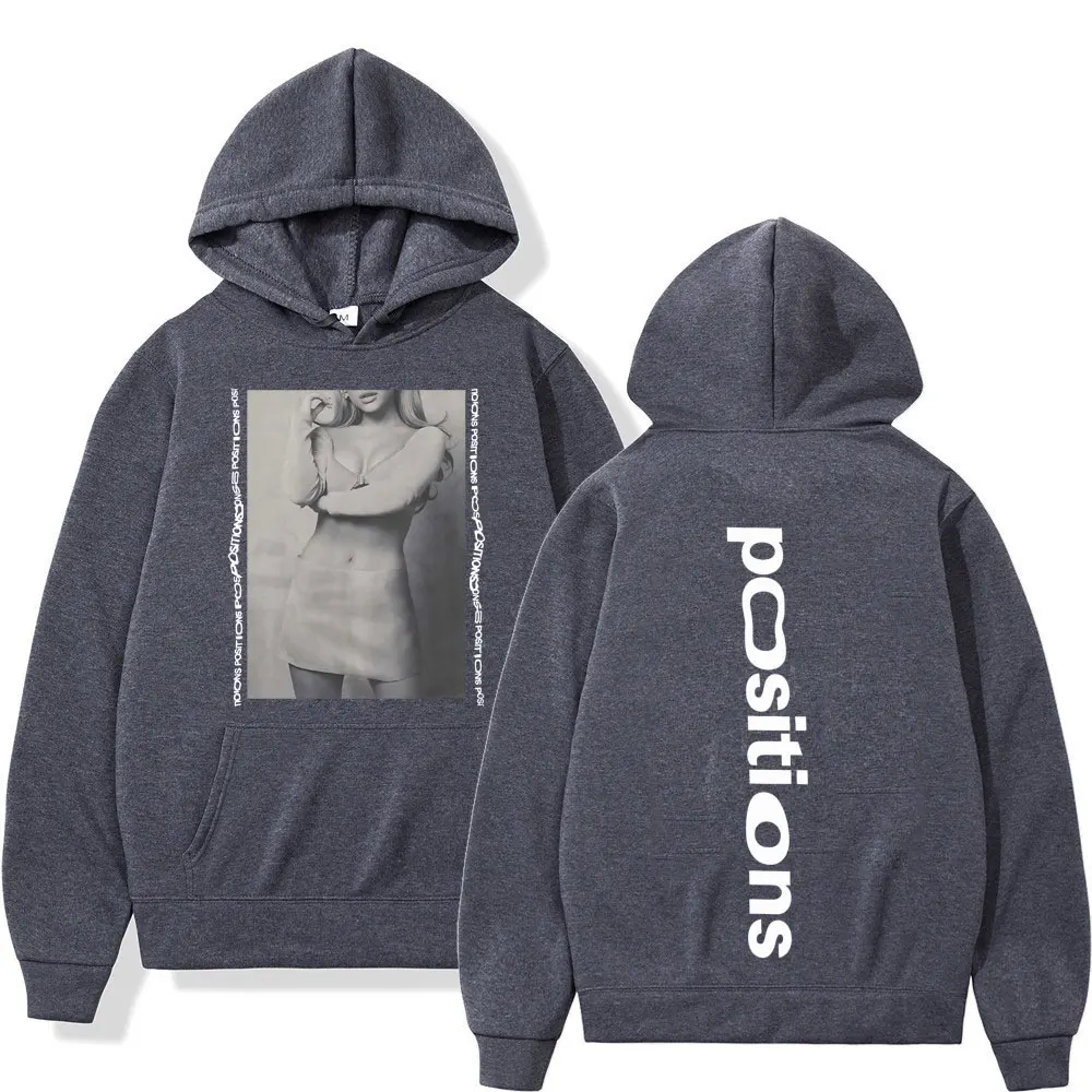 Ariana Grande Positions Album Vintage Graphic Hoodie Men Women Aesthetic Trendy Pullover Oversized Casual Sweatshirt Streetwear