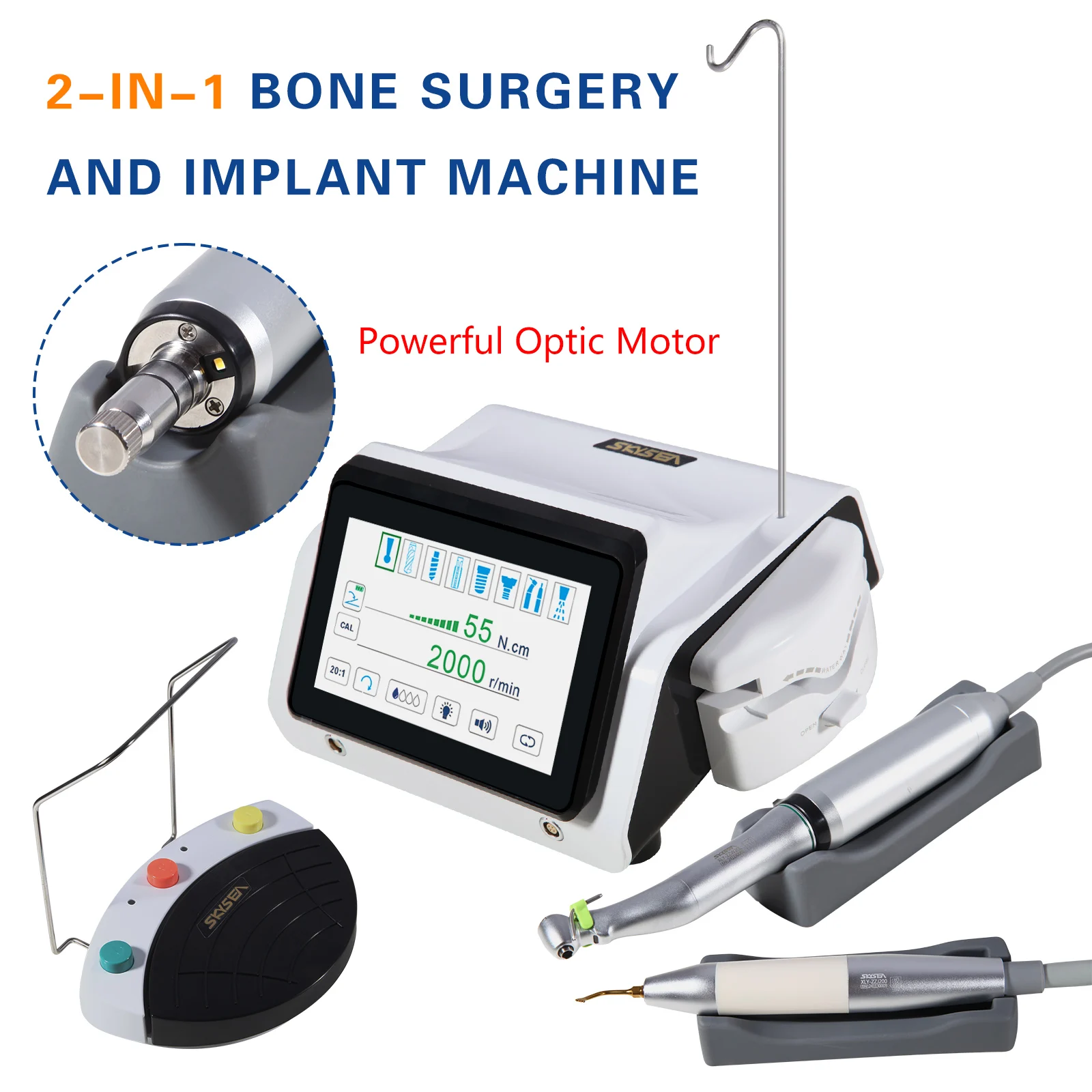 Woodpecke Style Ultra Surgery Piezo Endo Clean Bone Unit-Surgic Touch+Implant Motor Machine 2in1