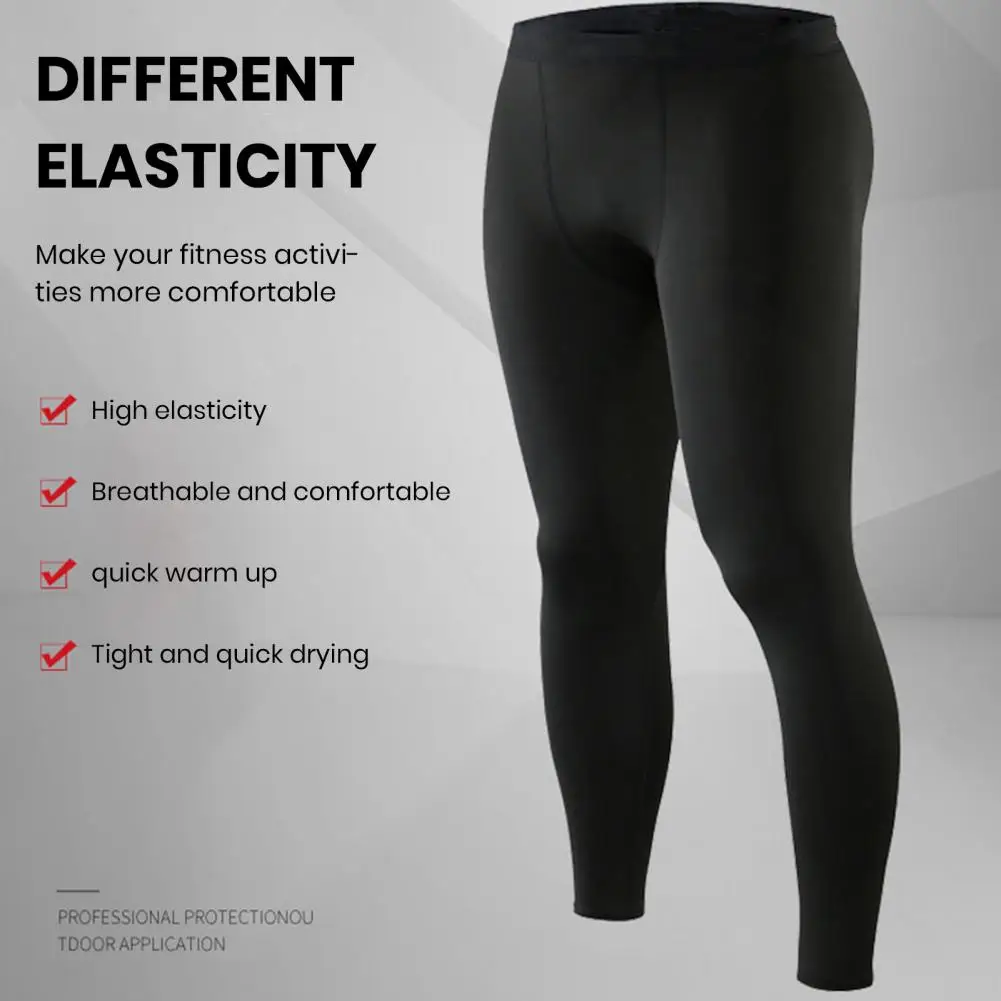 Men Thermal Pants Warm Soft Thick Plush Solid Color Firm Stitching Ankle Length Underwear Pajama Pants Winter Long Leggings