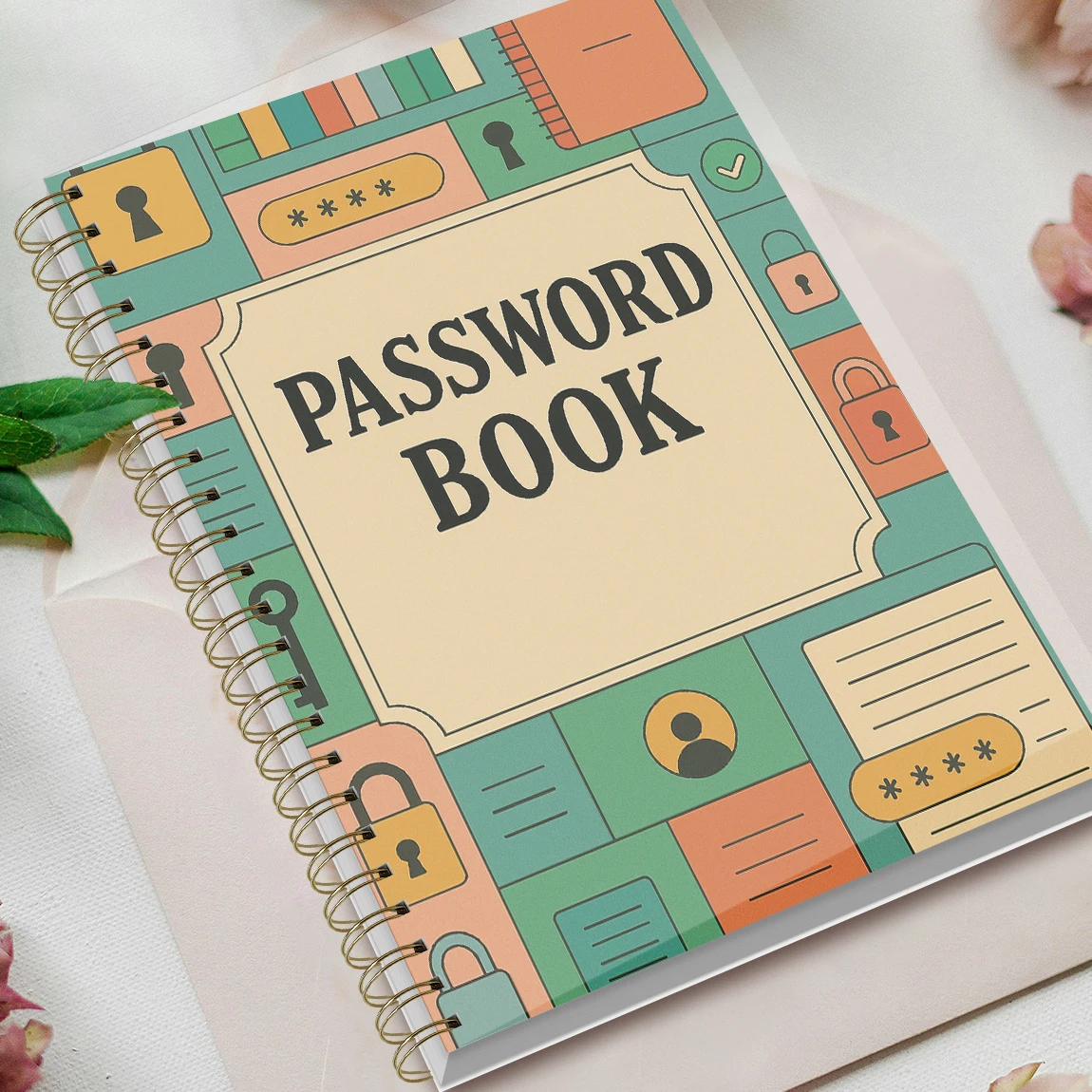 สมุดจดรหัสผ่าน A5, ที่จัดระเบียบบัญชีอินเทอร์เน็ตและข้อมูลเข้าสู่เว็บไซต์, หมวดบันทึก, สมุดจดรหัสผ่านที่สมบูรณ์แบบสำหรับการจัดการความปลอดภัยทางไซเบอร์