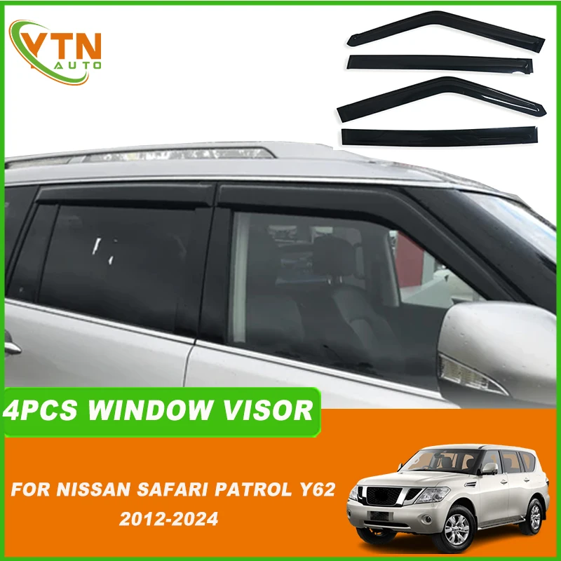 For Nissan Safari Patrol Y62 2012 2013 2014 2015 2016 2017 2018 2019 2020 2021 2022 2023 2024 Side Window Visor Sun Rain Guard