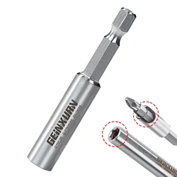 Geinxurn 2.5''Stainless Screwdriver Bit Holder,Extension Socket Drill Bit Magnetic Holder Hex Shank Quick-Change Drill Bit Guide