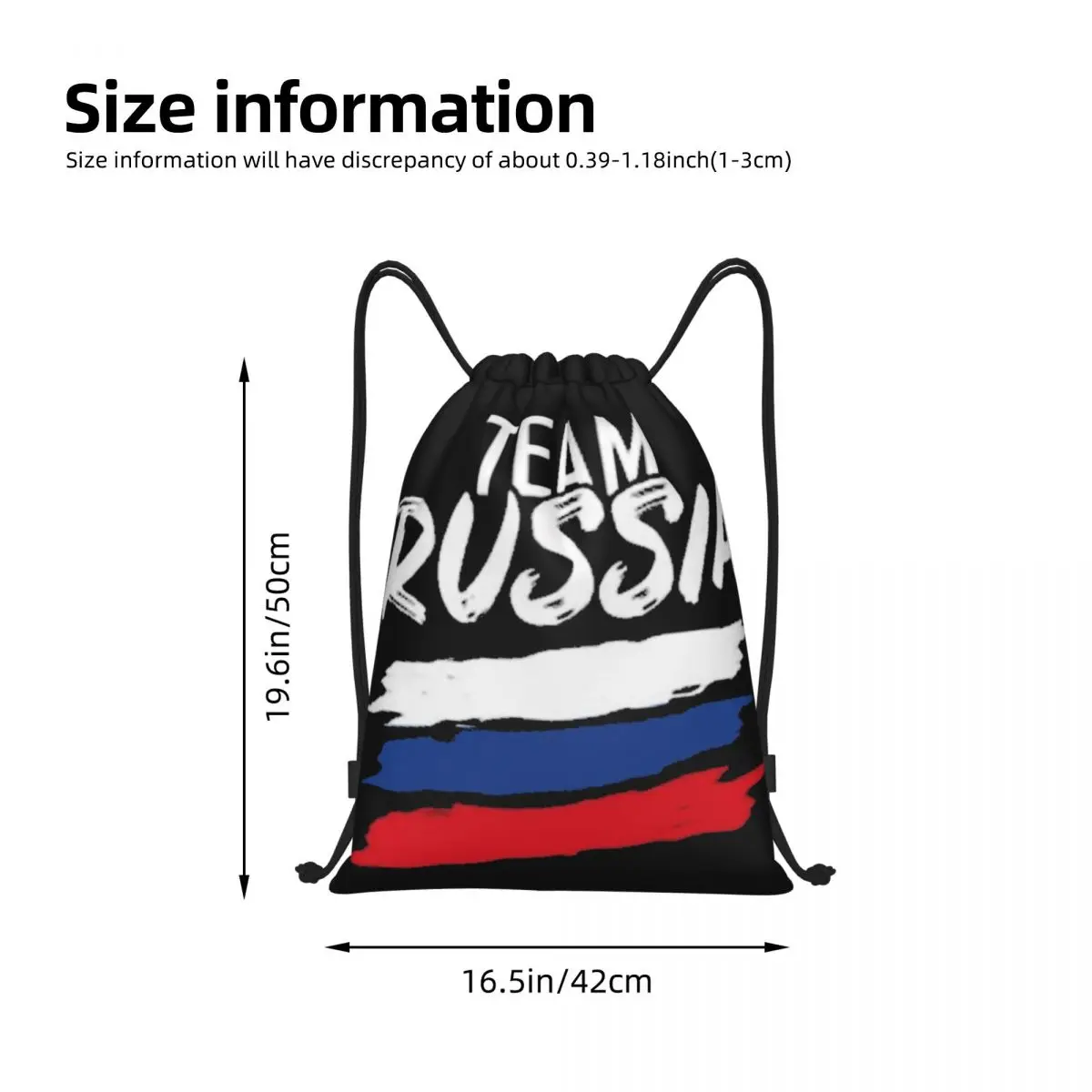 Flag Of Russia Portable Drawstring Bags Backpack Storage Bags Outdoor Sports Traveling Gym Yoga