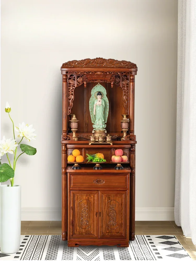 Shrine God of Wealth Cabinet Home Buddha Cabinet Altar Buddha Shrine Buddhist Hall Guanyin Table Fairy Altar Cabinet