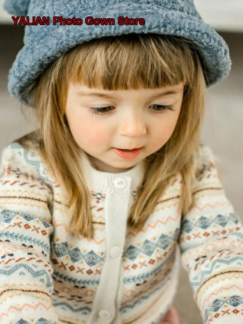 Happyology Autumn Winter Boys Girls Fair Isle Knit Sweater British Style Kids