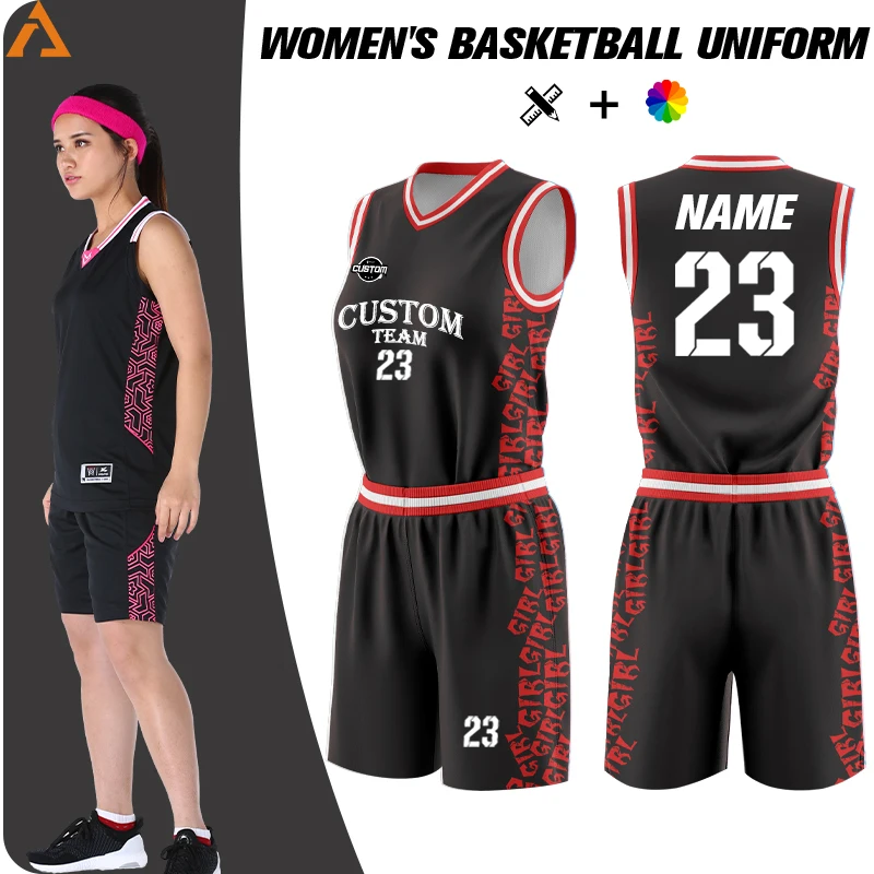 

Custom Polyester Women Basketball Wear Cheap Girls Basketball Jersey Uniform Color Blue Plus Size Breathable Female Shirt WNL007