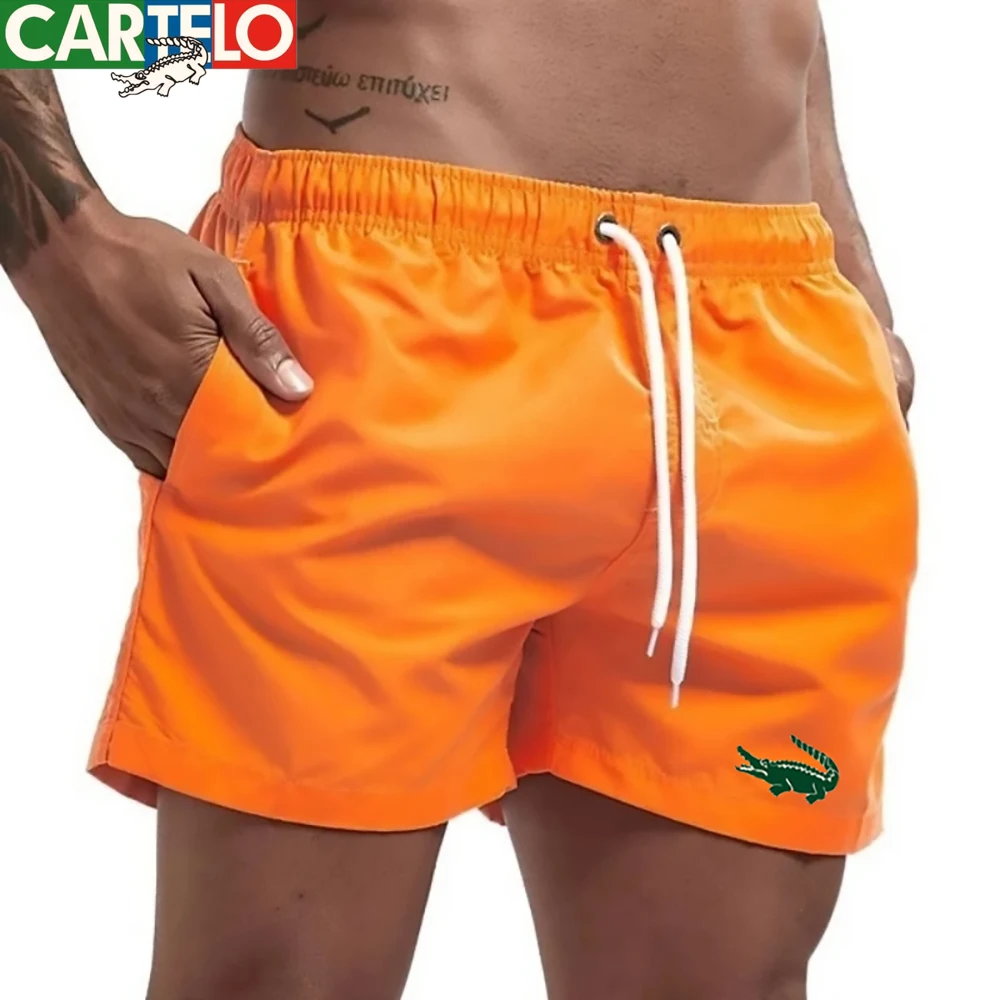

CARTELO Men's Beach Shorts, Quick Dry Swim Trunks with Pockets, Summer Casual Swimwear for Men, Breathable Bathing Suits
