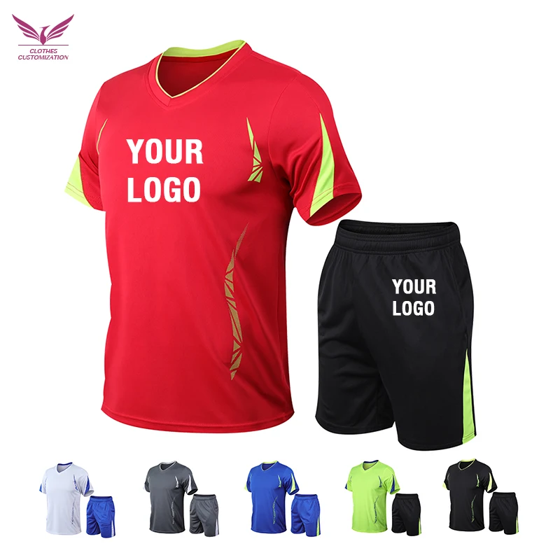 custom logo men Sportswear Suits Gym Fitness clothes personality customization badminton Sport Suit Running Exercise Workout set