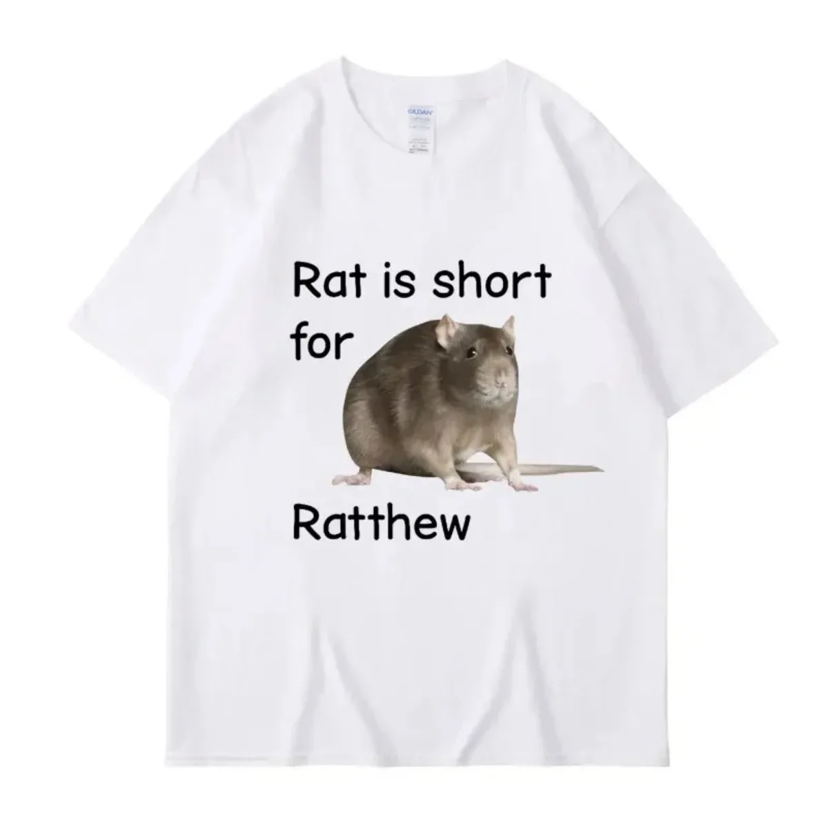 Rat Is Short for Ratthew Graphic Printed T-shirt Women Funny Joke Casual Short Sleeves T-Shirt Female Harajuku Streetwear Tops