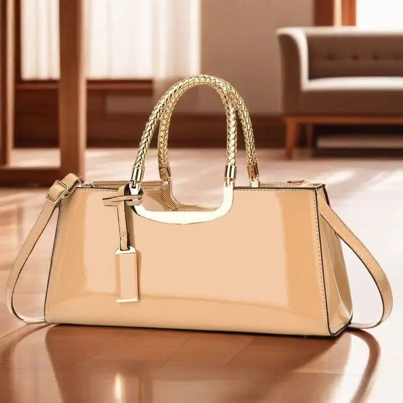 

Premium Patent Leather Shoulder Bag For Ladies' Dinner Party, Shiny And Fashionable Wedding Bag 2025 New Women's Handbag