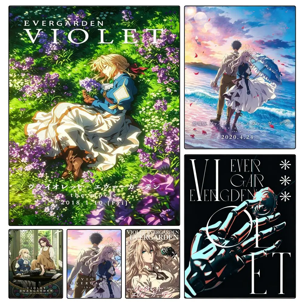 anime Violet Evergarden Poster Poster Waterproof HD Unframed Self‑Stick Decor Wall Art for Home Room Decoration Gift