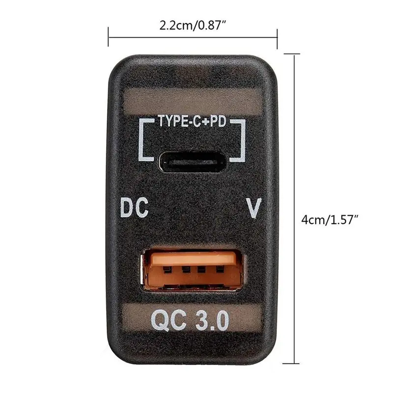 2X Car Fast Adapter QC3.0 Dual USB Quick Socket With Voltmeter For Toyota Land Cruiser Hilux Prado FJ view 4