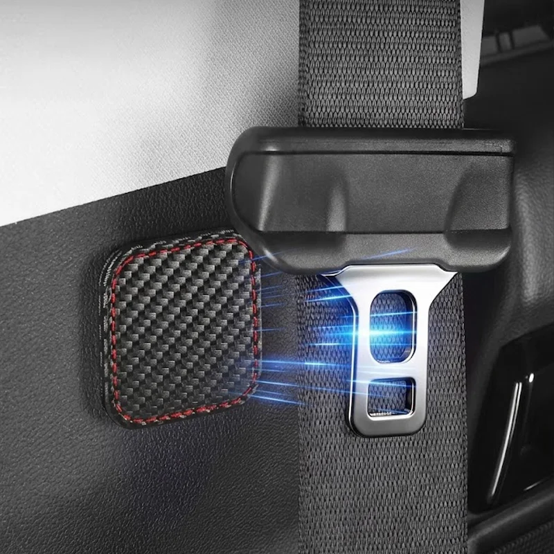 Carbon Fiber Style Magnetic Suction Car Seat Belt Fixing Clips Auto Belt Holder Stabilizer Fastener Adjustable Clip for Seatbelt