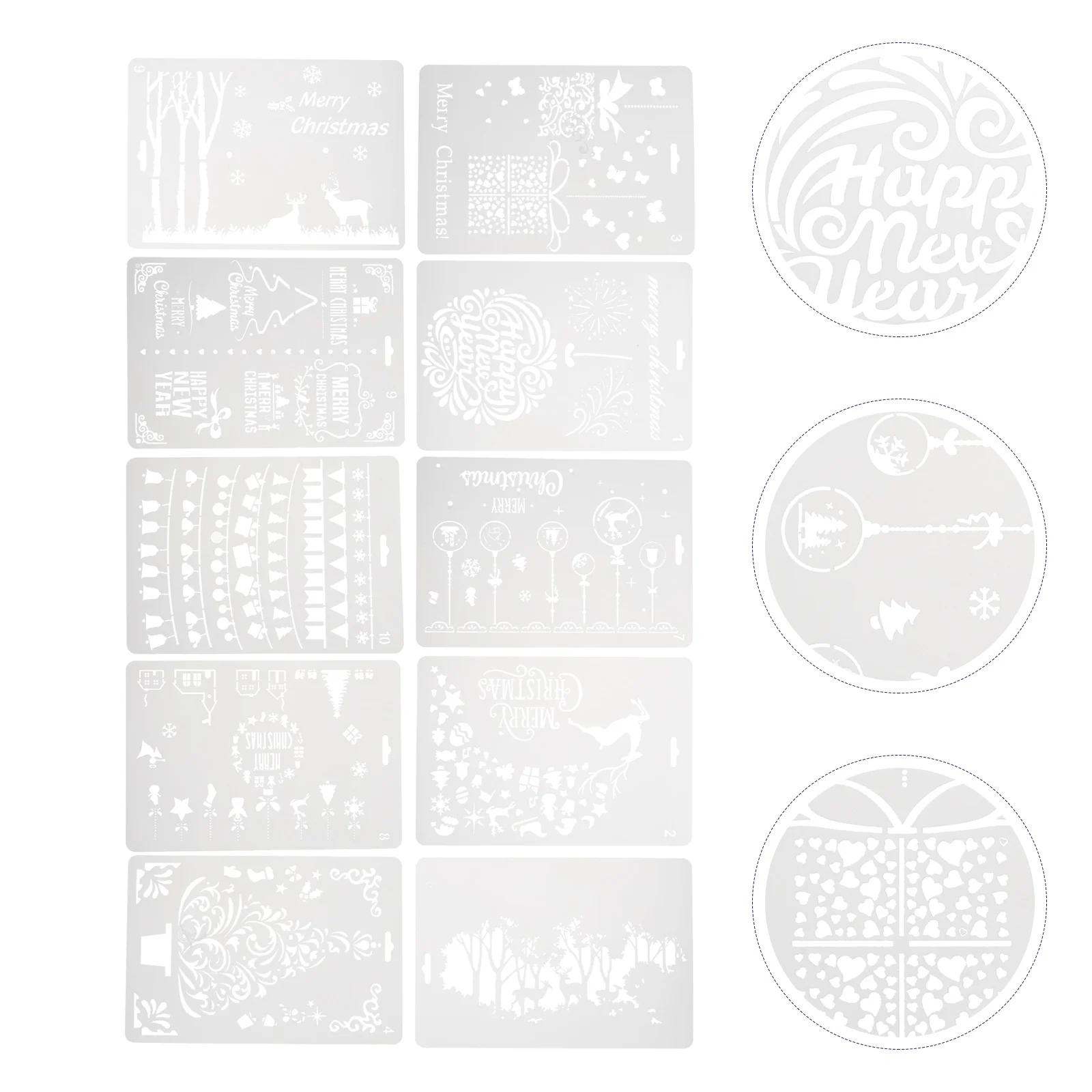 10 Pcs Christmas Template Drawing Graffiti Stencil for Templates Craft Projects Kids DIY Stencils Painting Xmas Wall