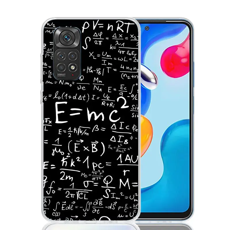 Physics Chemical Mathematics For Xiaomi Redmi Note 13 12 11S 11 10S 10 Pro Phone Case  11T 11E 9S 9 8T 8 7 Plus Fundas Cover Coq