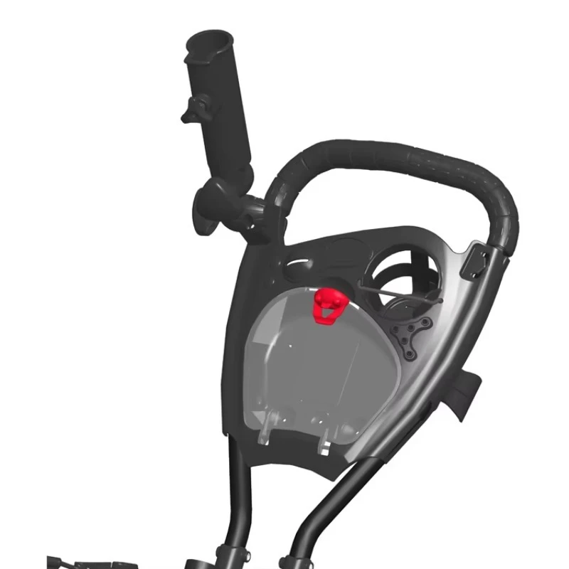 Push Trolley Three Wheel Easy to Folding Scorecard Holder with Mobile Phone Holder Storage Bag