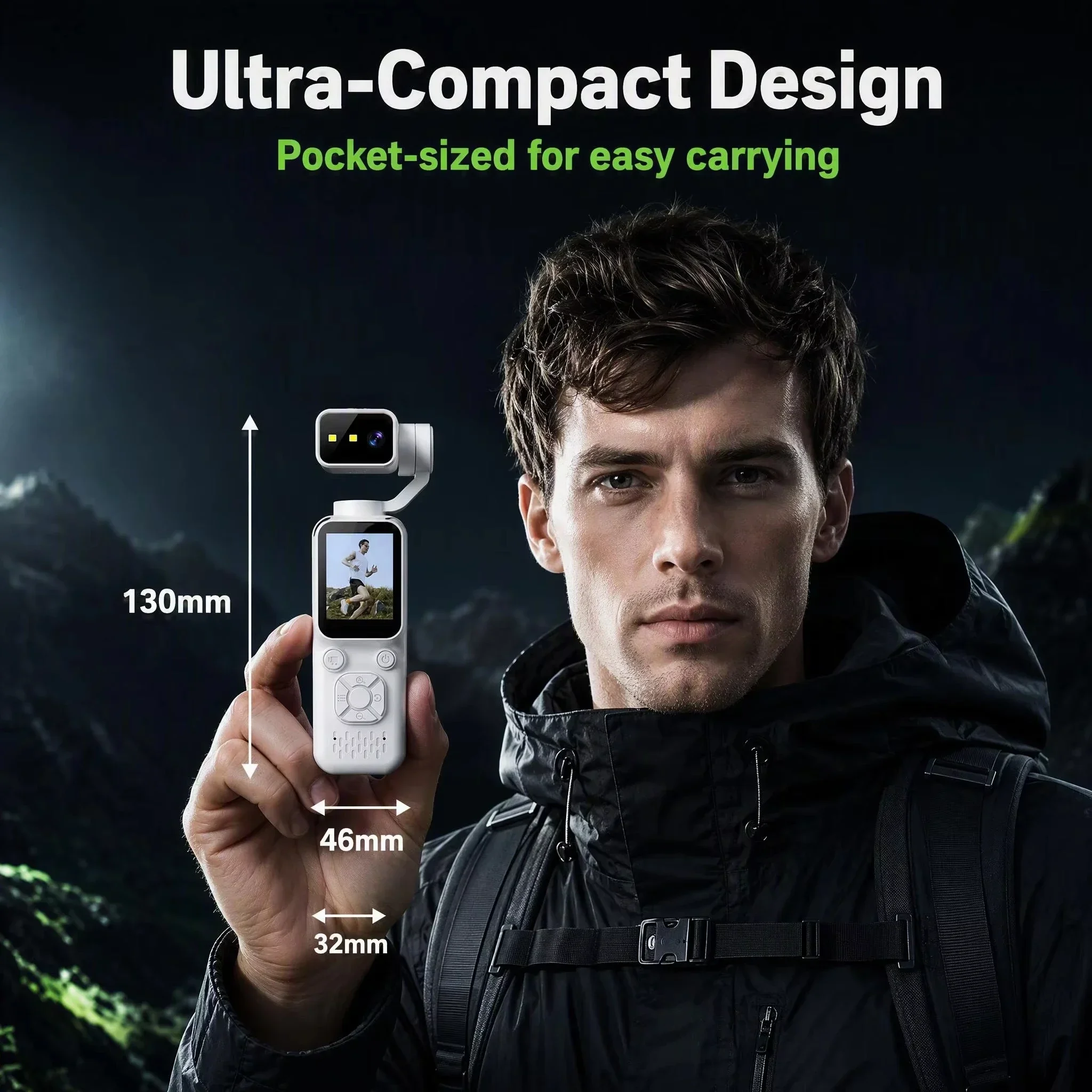 Action Camera 1080P HD Handheld Gimbal 1.4