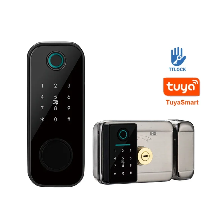 

YyhcYyhcOEM Waterproof Handle Fingerprint Cerradura Inteligente Tuya Lock Ttlock APP Smart Lock Mortise Latch Doors With Locks &